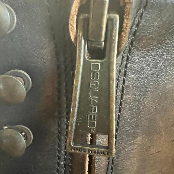 Dsquared2  Brown Leather Lace Up Combat Boots Size 40 EU - Picture 12 of 15